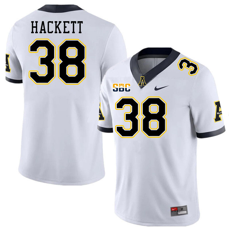 Appalachian State Mountaineers #38 Dino Hackett College Football Jerseys-White